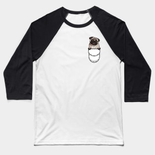 Pug Pocket Dog Baseball T-Shirt
